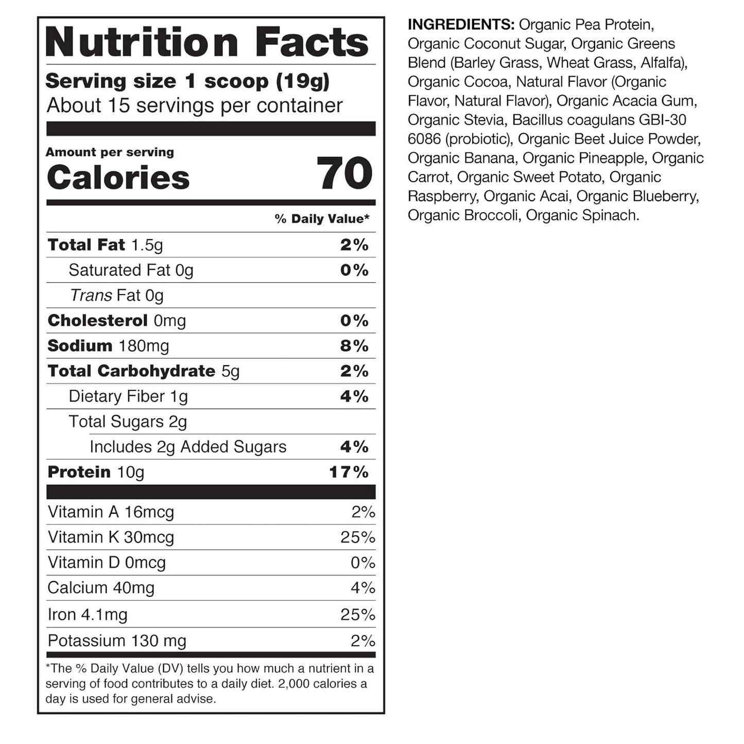 Amazing Grass Kidz Superfood: Vegan Protein & Probiotics for Kids with Beet Root Powder & 1/2 Cup of Leafy Greens, Extreme Chocolate, 15 Servings