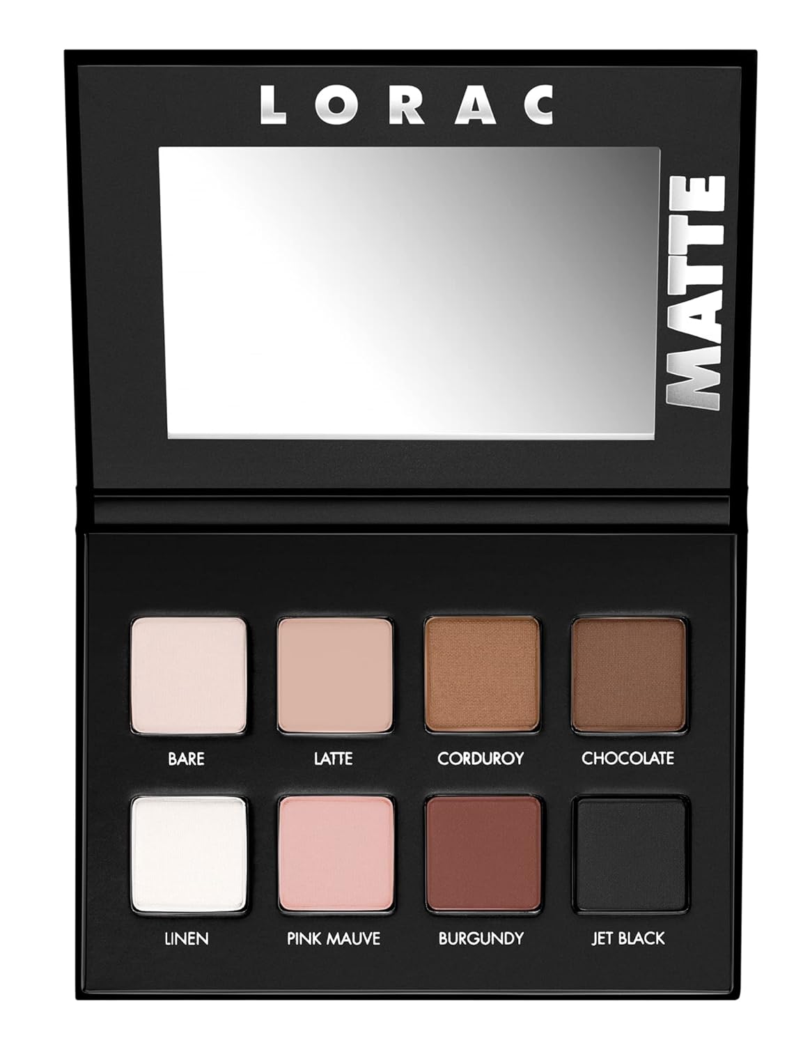 LORAC PRO Matte & Shimmer Eyeshadow Palette, Metallic High Pigmented, Mirror Compact