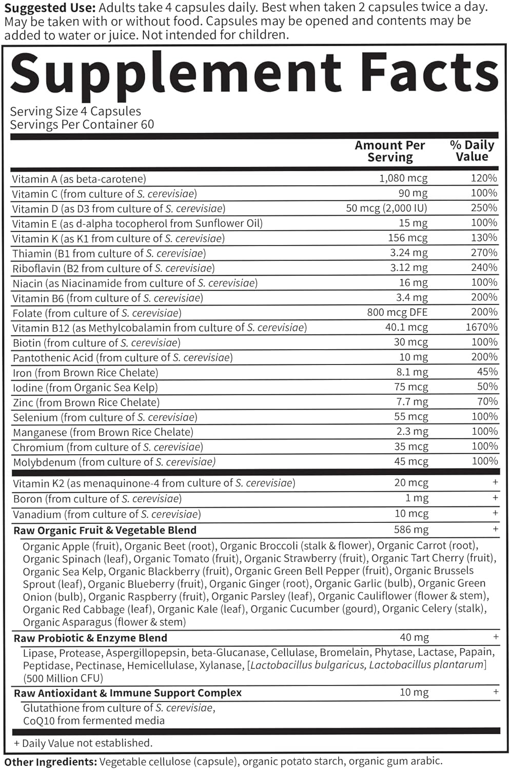 Garden of Life Multivitamin for Women, Vitamin Code Women's Multi, Whole Food, Vitamins, Iron, Folate not Folic Acid, Probiotics, Vegetarian Supplements for Womens Energy, 240 Count