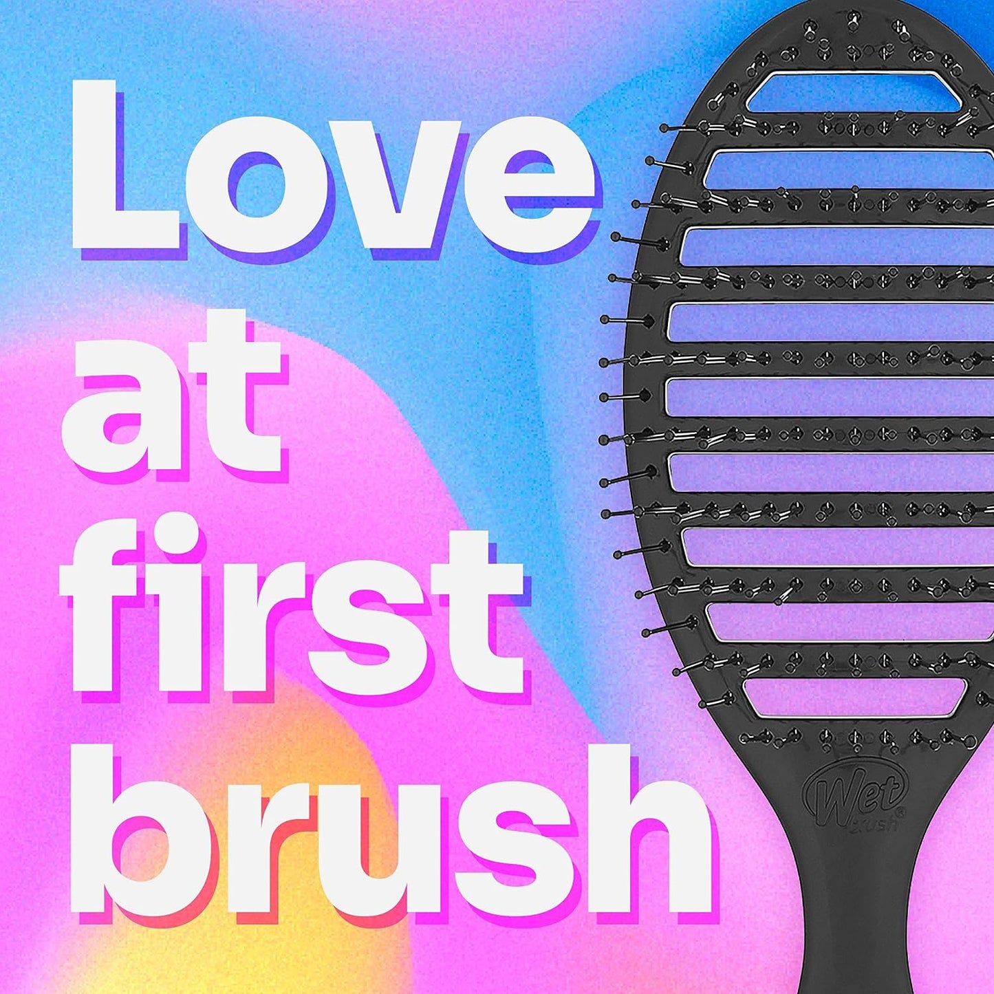 Wet-Brush Speed Dry Hair-Brush, Black - Vented Design and Ultra Soft HeatFlex Bristles Are Blow Dry Safe With Ergonomic Handle Manages Tangle and Uncontrollable Hair - Pain-Free