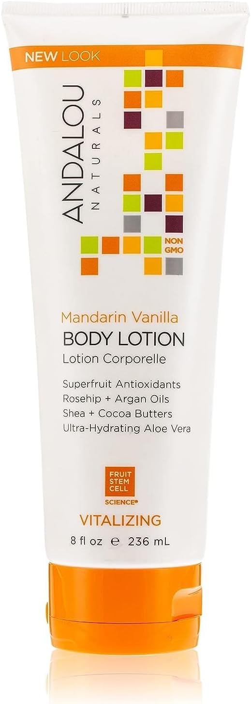 Andalou Naturals Body Lotion Ounce, Mandarin Vanilla Vitalizing, 8 Fl Oz