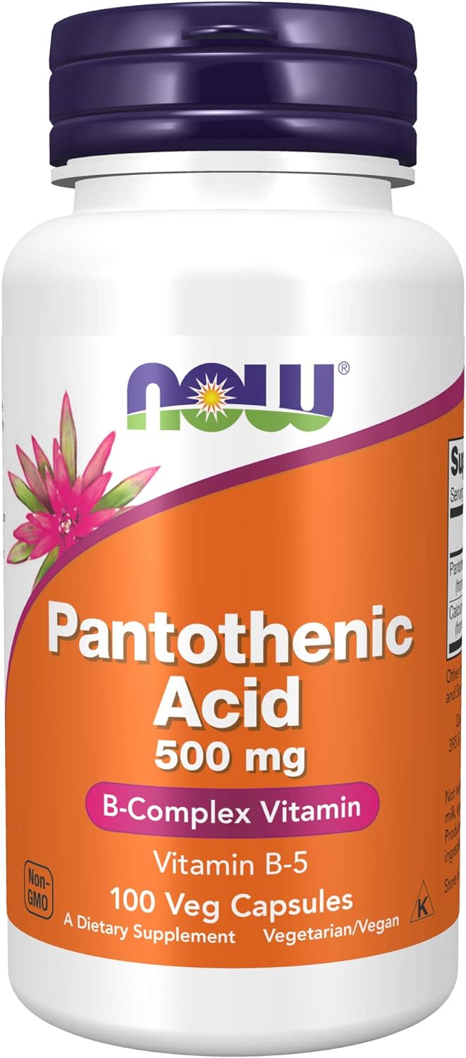 NOW Supplements, Pantothenic Acid (Vitamin B-5) 500 mg, B-Complex Vitamin, 100 Capsules