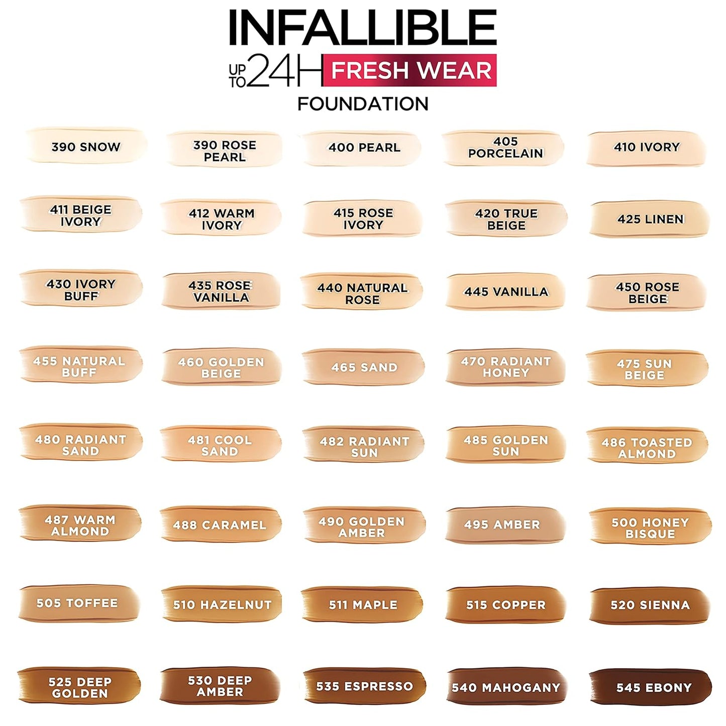 L'Oreal Paris Makeup Infallible Up to 24 Hour Fresh Wear Lightweight Foundation, Golden Beige, 1 Fl Oz.