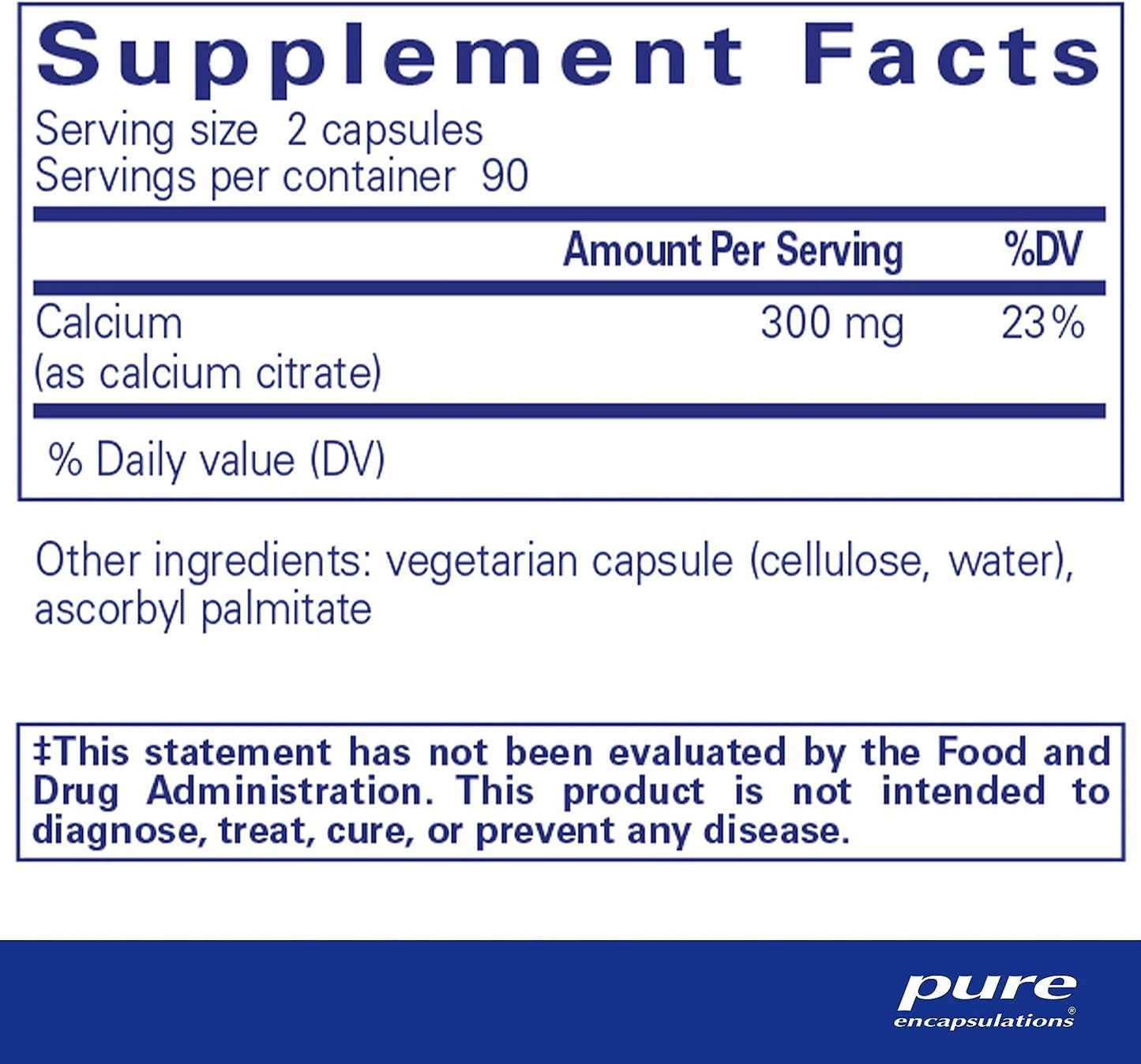 Pure Encapsulations Calcium (Citrate) - Highly Absorbable - for Bone & Cardiovascular Support* - 180 Capsules