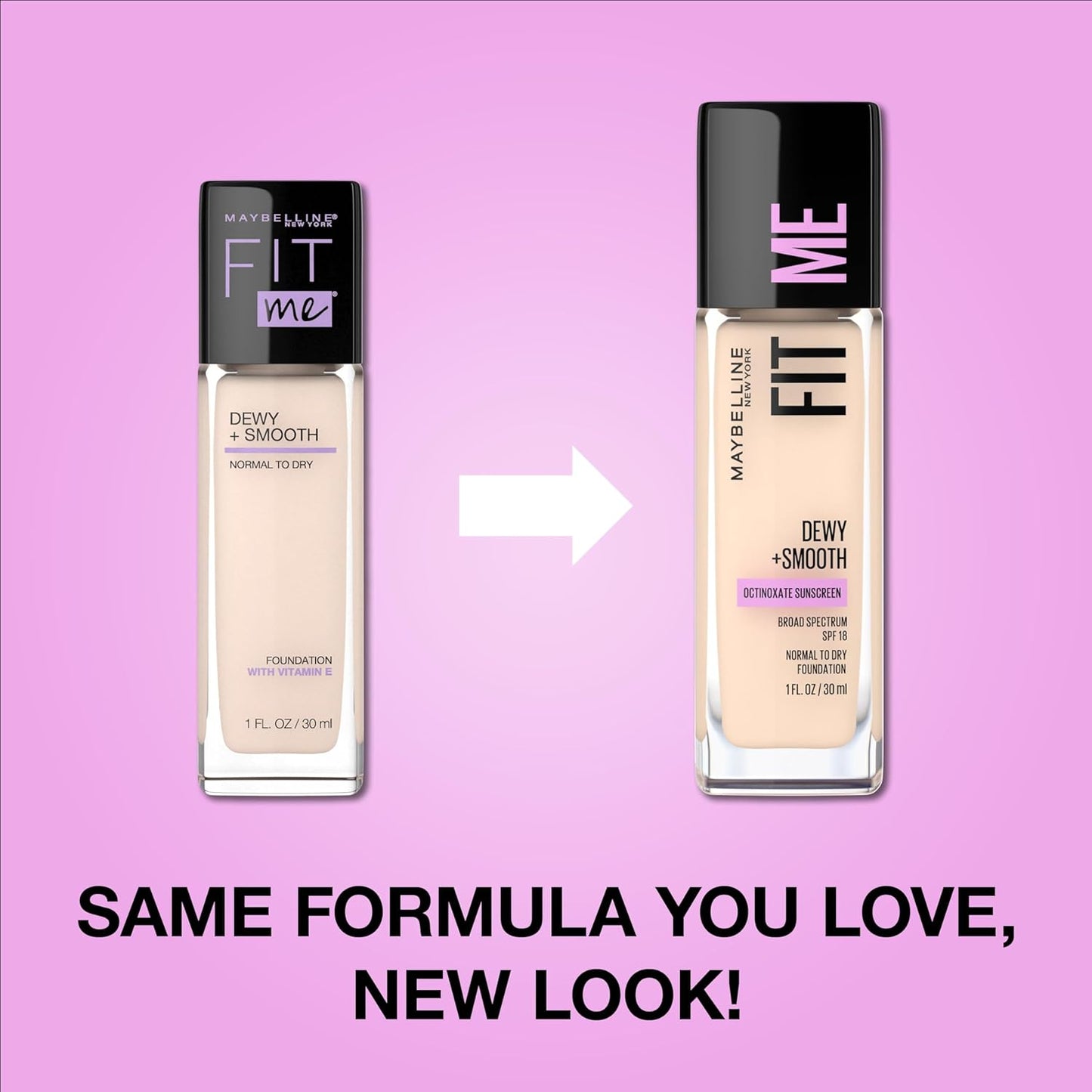 Maybelline Fit Me Dewy + Smooth Liquid Foundation Makeup, Porcelain, 1 Count (Packaging May Vary)