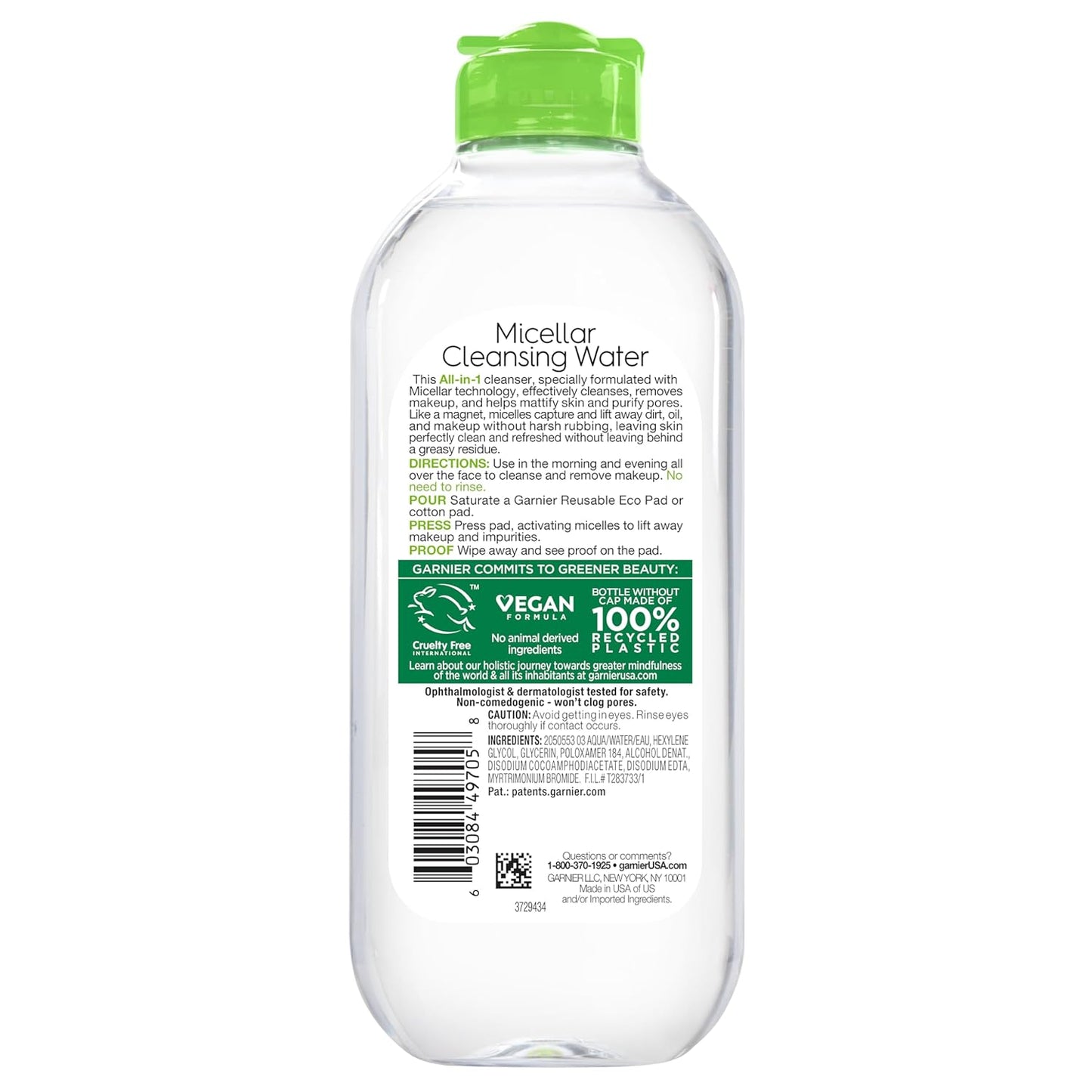 Garnier SkinActive Micellar Water for Oily Skin, Facial Cleanser & Makeup Remover, 13.5 Fl Oz (400mL) 1 Count (Packaging May Vary)