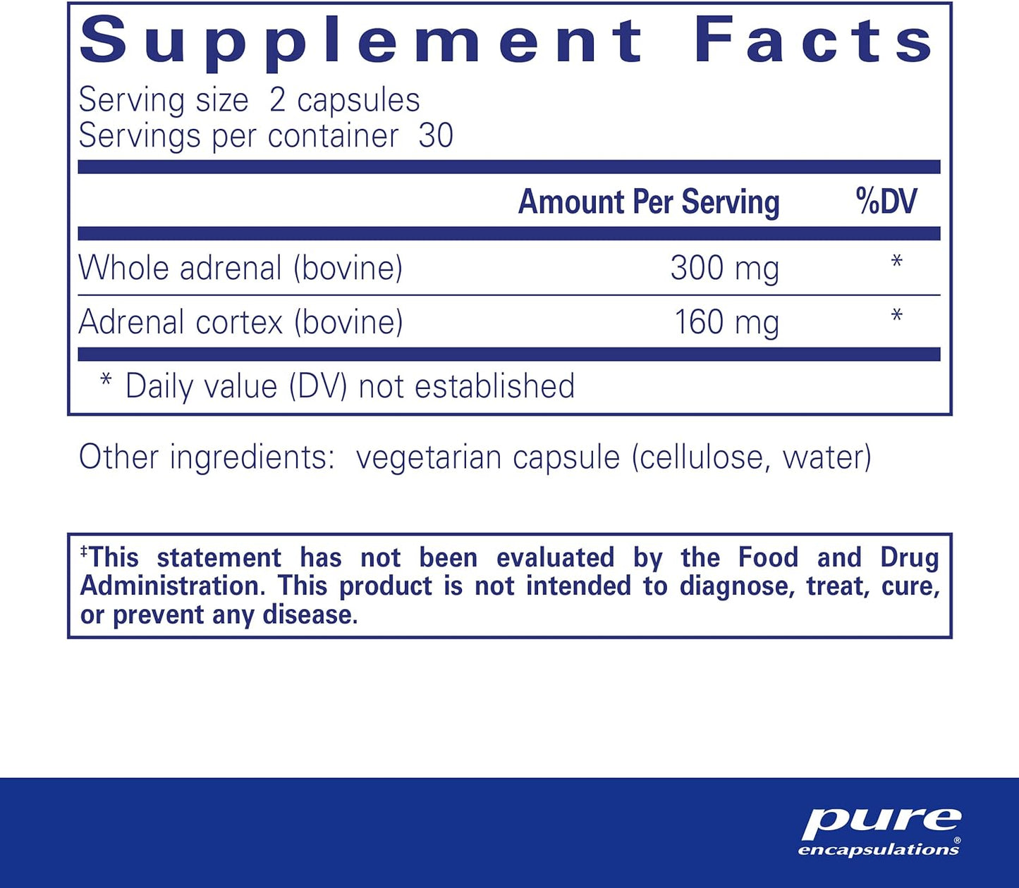 Pure Encapsulations Adrenal | Supplement to Support Healthy Cortisol Levels, Fatigue, Stress Moderation, and Adrenal Gland Function* | 60 Capsules