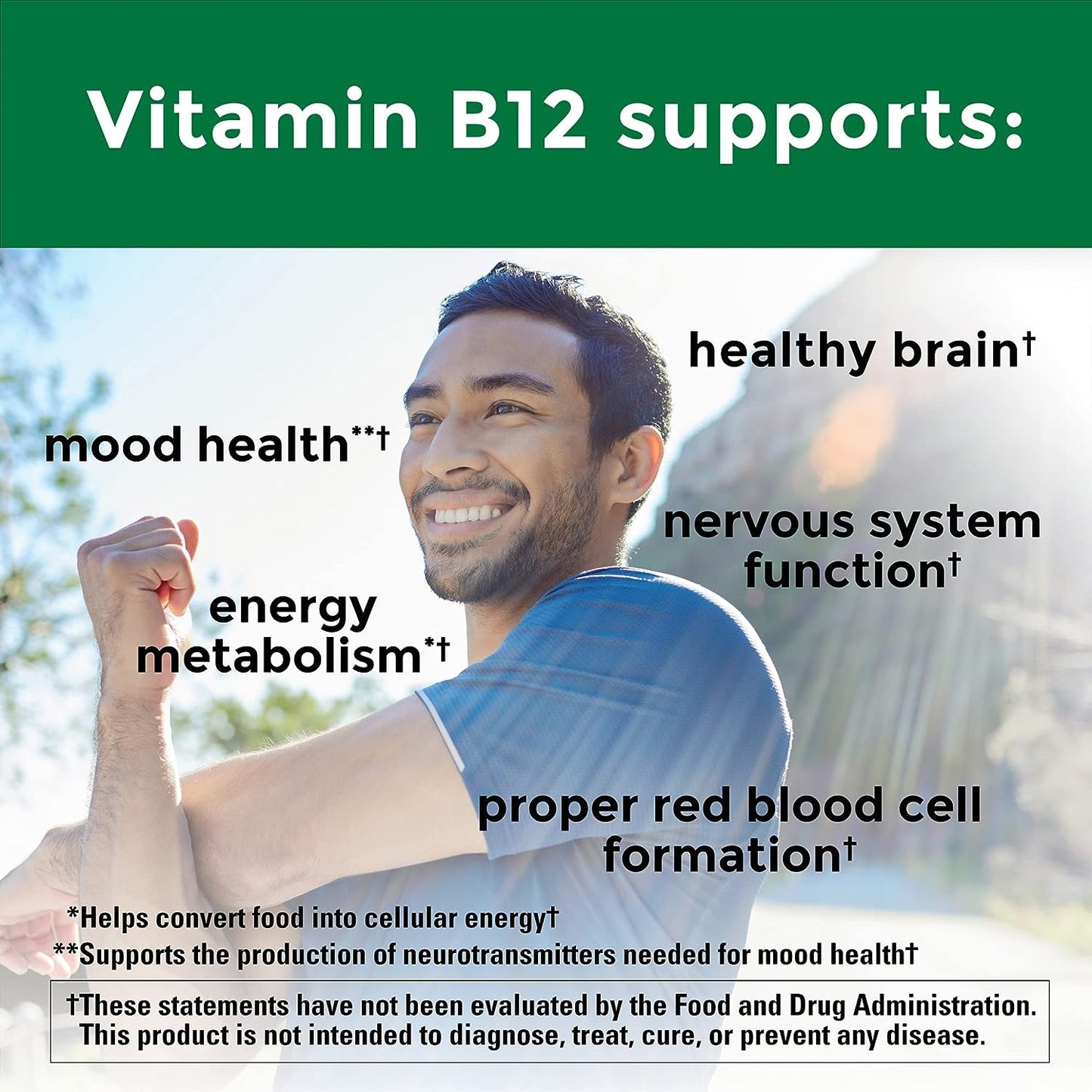 Nature Made Vitamin B12 500 mcg, Dietary Supplement for Energy Metabolism Support, 200 Tablets, 200 Day Supply